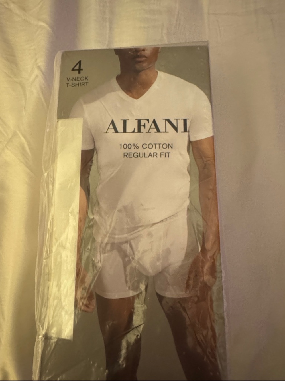 Alfani White V-Neck Undershirts - Pack of 4